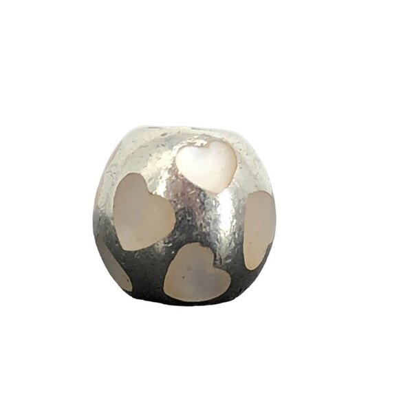 Pandora Silver LOVE ME White Mother of Pearl Charm #790398MPW  925 Ale - Picture 2 of 13